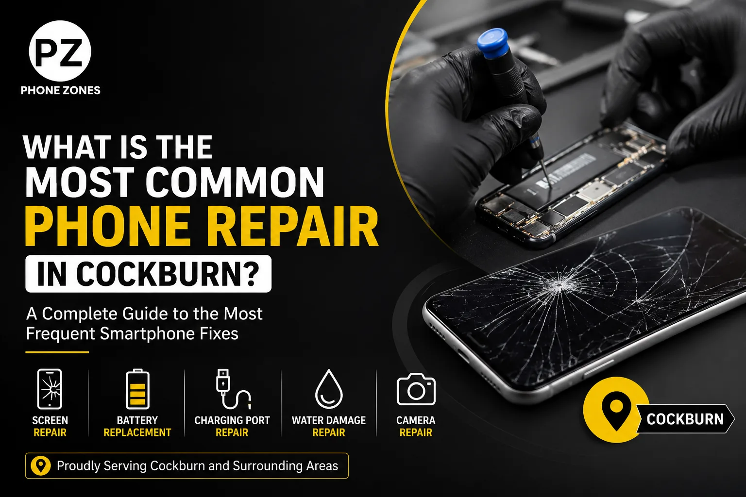 What is the most common phone repair in Cockburn